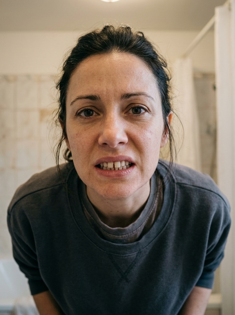 Hombre con una pieza dental faltante